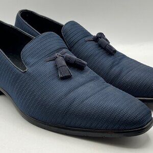 STACY ADAMS Men's Tazewell Slip-On Loafers w/ Tassels, Navy Blue, Size 9M